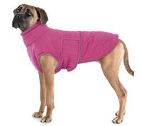 MHaustlie 3XL Dog Warm Coat Large Breed Dog Winter Coat High Neckine Dog Fleece Jacket Snowy Dog Coat for Labrador Doberman Shepherd Dog Winter Clothes(Pink, 3XL)
