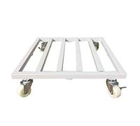 MHBGX Multifunction Portable Hand Trucks,Trolleysteel Dolly Transport Roller Dollies Steel Pipe Antirust Pots Movable Base with Brake Nylon Wheel 50Kg Heavy Duty, 6 Sizes,White,45X45Cm