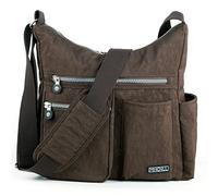 MHCNLL Crossbody Bag with Anti Theft RFID Pocket - Women Lightweight Water-Resistant Purse, Brown, Medium