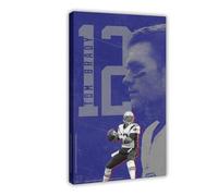 MHFDC Sports Star And Rugby Player Tom Brady (3) Canvas Poster Wall Art Decor Print Picture Paintings for Living Room Bedroom Decoration 20x30inch(50x75cm)