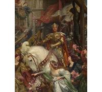 MHFFDYIV Famous HD Print Picture Wall Art Painting the Two Crowns by Frank Dicksee Paintings Reproduction for Office Decor 60x90cm