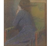 MHFFDYIV Famous Modern Artwork Canvas Picture Martha Kurzweil in an Armchair by Max Kurzweil for Home Decor 60x90cm