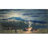 MHFFDYIV Famous Painting Modern Print Mural Art Artist s Halt in the Desert by Richard Dadd Canvas Print for Wall Decor 60x90cm