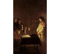 MHFFDYIV Famous Painting Modern Print Mural Art Christ Before the High Priest by Gerrit Van Honthorst Canvas Prints for Wall Decor 60x90cm
