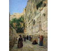 MHFFDYIV Famous Wall Art Decor Canvas Wall Art the Wailing Wall Jerusalem by Gustav Bauernfeind Modern Wall Decoration for Home Decor 60x90cm