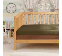MHG Living 100% Cotton Jersey Fitted Cot Sheet - Soft And Breathable Baby Bedding - Green & Mustard - Fits 140X70Cm