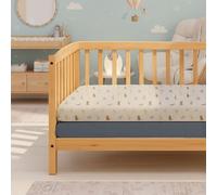 MHG Living 100% Cotton Jersey Fitted Cot Sheet - Soft, Breathable Baby Bedding - Denim Blue & Animal Print - Fits 120X60Cm