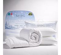 MHG Living 13.5 Tog King Duvet 230x220cm + 2 Microfibre Pillows - Extra Warm Winter Cosy Thick Bedding Bundle, Hotel Quality Hollowfibre, Hypoallergenic Anti-Allergy, Machine Washable & UK Made