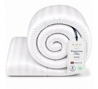 MHG Living 15 Tog Winter Duvet - Hotel Quality Striped Microfibre Duvet, Breathable & Hypoallergenic - Double
