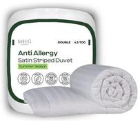MHG Living Anti-Allergy 4.5 Tog Summer Duvet - Lightweight Breathable Striped Microfibre Quilt - Double