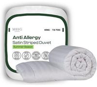 MHG Living Anti-Allergy 7.5 Tog All Season Duvet - Breathable Striped Microfibre Quilt - King