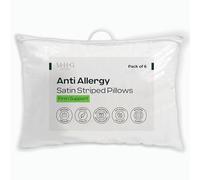 MHG Living Anti Allergy Super Support Firm Striped Pillows - 6 Pack Sleeper Pillows for Neck and Shoulder Pain Relief - Supportive