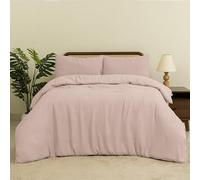 MHG Living Chunky Waffle Striped Duvet Cover Set - Cotton Blend, Super Soft & Breathable, Hypoallergenic, Machine Washable Waffle Weave Bedding (Pink, Single)