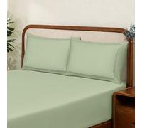 MHG Living Double Fitted Sheet With Pillowcase - 100% Cotton Sateen, 300 Thread Count, Extra Deep 30Cm