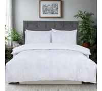 MHG Living Duvet Cover Set - Double 200x200cm - White & Light Floral Design - 100% Cotton Sateen T300 - Digital Printed Soft & Breathable Luxury Bedding - With Pillowcases & Button Closure