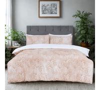 MHG Living Duvet Cover Set - King 230x220cm - Beige & Rose Floral Design - 100% Cotton Sateen T300 - Digital Printed Soft & Breathable Luxury Bedding - With Pillowcases & Button Closure