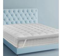 MHG Living Goose Feather & Down Mattress Topper - Luxury 5 Inch / 12.5cm Extra Deep, Ultra-Plush with Baffle Box Construction & Elasticated Corner Straps - Single Size (90cm x 190cm)