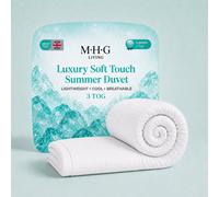 MHG Living Lightweight 3 Tog Summer Duvet - Luxury Soft Touch Striped Microfibre Quilt Bedding - King