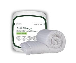 MHG Living Luxury Soft Touch 15 Tog Striped Duvet - Anti Allergy Microfibre, Ultra Warm & Cosy, Breathable & Easy Care, Winter Essential, (King)