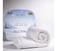 MHG Living Luxury Soft Touch 16.5 Tog Winter Duvet, Hypoallergenic Satin Stripe Microfibre Quilt - King