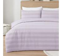 MHG Living Luxury Waffle Stripe Duvet Cover Set - Soft 200Tc Polycotton Blend, Breathable & Stylish Bedding Double, Berries)