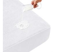 MHG Living Mattress Protector Double - 100% Waterproof Polyester Terry, Elastic Fitted Deep Pocket 30cm, Noiseless & Machine Washable Mattress Cover, Double Waterproof Mattress Protector (137x190cm)