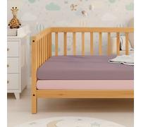 MHG Living Pack Of 2 Fitted Cot Sheets, 100% Cotton Jersey - Soft & Breathable - Pink & Purple - Fits 140X70Cm Cots