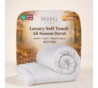 MHG Living Single Duvet 10.5 Tog - Hotel Quality Quilt for Year-Round Comfort, Ultra Soft Striped Microfibre, Hypoallergenic Hollowfibre Filling, Breathable & Machine Washable Bedding - 135x200cm