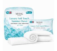 MHG Living Single Duvet 4.5 Tog + 2 Pillows - 135x200cm - Lightweight Summer Quilt, OEKO-TEX Certified, UK Made, Soft, Hypoallergenic, Breathable, Comfort, Machine Washable Bedding