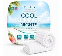 MHG Living Single Summer Duvet 2.5 Tog - Lightweight Cooling Microfibre Striped Quilt, Breathable Soft Anti Allergy Bedding for Warm Nights, Hypoallergenic, Machine Washable - 135x200cm