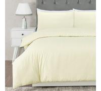 MHG Living Stripe Duvet Cover Set - Hotel Quality Soft Polycotton Blend With Button Fastening - (Superking, Cream)