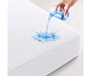 MHG Living Superking Waterproof Mattress Protector,100% Waterproof | 40cm Deep Pocket,Super King Mattress Cover,Elastic Fitted,Noiseless & Washable,Polyester, Mattress Protector (182x200cm)