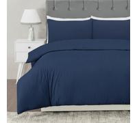 MHG Textiles Blue Striped Duvet Cover Set Super King 260x220cm - T200 Cotton-Rich Polycotton Bedding - Soft, Breathable & Durable - Includes Pillowcases, Button Closure & Corner Ties