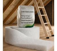 MHG Textiles Loft Insulation Roll - 8M x 370mm x 50mm - Eco Polyester Thermal Insulation for Roof, Loft, Wall & Garage - Itch-Free, Moisture Resistant, Easy DIY Install, Energy Saving