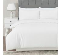 MHG Textiles Striped Duvet Cover Set - Super King 260x220cm - White T200 Cotton-Rich Polycotton Bedding - Soft, Breathable & Durable - Includes Pillowcases, Button Closure & Corner Ties