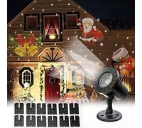 MHGLOVES Snowflake Christmas Projector Lights, Waterproof and 180° Adjustment Led Landscape Lamp, 12 Replaceable Lens Projection Decorative Christmas Lights for Xmas Party Garden