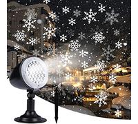 MHGLOVES Upgraded Christmas Snowflake Projector Lights, IP65 Waterproof Snowfall Projector Lights, Dynamic Snow Light Indoor/outdoor for Holiday Xmas Wedding Home Garden Party