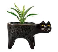 Mhihtts Cat Flower Pot,Cat Planters,Succulent Planter Cats Pots,Ceramic Animal Planter,Cats Planters for Indoor Plants for Indoor Home Decor,Office Desk or Kitchen Windowsill,Perfect Plant Gift(C)