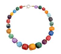 mhinese Natural Agate Gemstone Necklace Ladies, Handmade Elegant Stone Beads Necklace Gift for Women