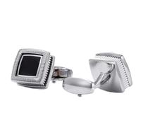 MHJKHG Square Silver Copper Cufflinks Two-Color Geometric Shape French Shirt Cuff Buttons