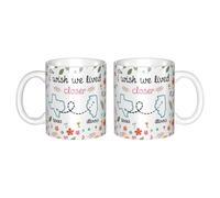 MHJUFGD I Wish We Lived Closer Personalised Bestie Coffee Mug with Name and City Name Custom Friendship Mugs for Bset Friends Mug Gift for Bestie Sister Friend Christmas Birthday (Style 23)
