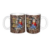 MHJUFGD Just A Girl Who Loves Books Book Lover Personalised Reading Mug Custom Name Portrait Birthday Christmas Book Lover Gifts for Readers Bookish Mug Gift for Librarian Bookworm (Style 3)