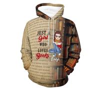 MHJUFGD Just A Girl Who Loves Books Personalised Reading Sweatshirt Custom Name Book Lovers Gifts For Reading Lover Bookish Bookworm Gifts Book Sweatshirt For Women (style 5)