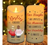 MHJUFGD Personalised Besties Forever Candle Lamp Custom Name Our Laughs are Limitless Our Friendship is Endless Decoration Gifts for Friend Besties Sister Christmas Birthday (Style 7)