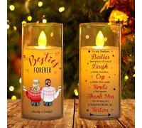 MHJUFGD Personalised Besties Forever Candle Lamp Custom Name Our Laughs are Limitless Our Friendship is Endless Decoration Gifts for Friend Besties Sister Christmas Birthday (Style 1)