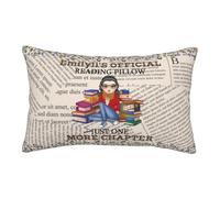 MHJUFGD Personalised Just One More Chapter Pillow Covers Custom Name Portrait Reading Pillowcase For Sofa Bed Office Gifts For Book Lovers Christmas Birthday (style 9)