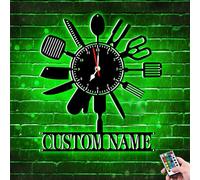 MHJUFGD Personalised Metal Kitchen Wall Clock With Led Light Custom Name Kitchenware Wall Clock Neon Sign Gifts For Mom Grandma Mother'S Day Christmas Birthday (style 16)