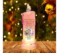 MHJUFGD Personalised Photo Name Led Christmas Memorial Candle Lamp for Loss of Loved One Sympathy Candle Lamp