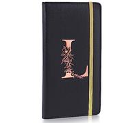 MHJY Black L Checkbook Cover for Adults, Unisex, Faux Leather, RFID-Blocking, Slim, Compact
