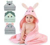 MHJY Hooded Baby Towel 100% Muslin Bath for Newborns, Ultra-Soft & Absorbent Infant Essentials with Animal Design, Unisex, 76 x 76cm